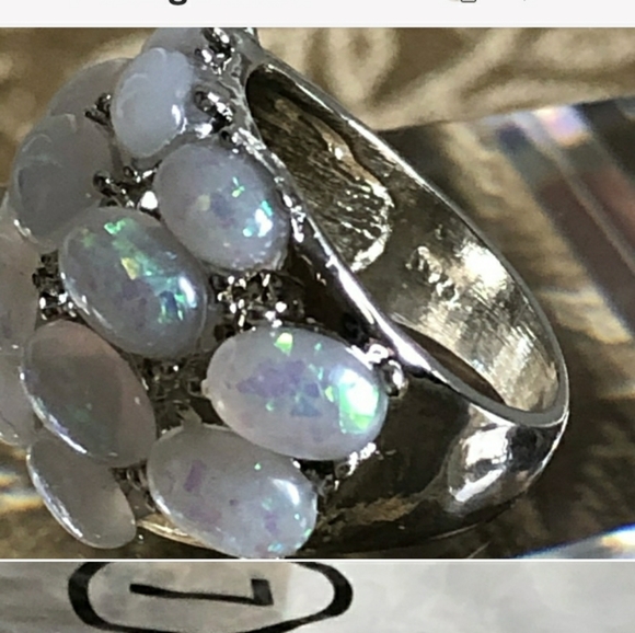 FINAL SALE Opal 925 sterling silver ring - Picture 3 of 5